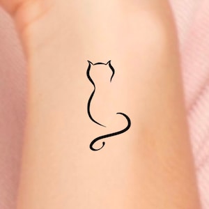 Cat Outline Temporary Tattoo