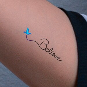 Believe Bird Temporary Tattoo