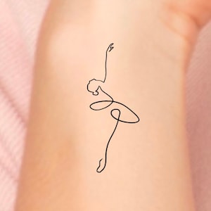 Ballerina Single Line Temporary Tattoo