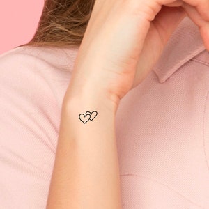 2 Hearts Temporary Tattoo
