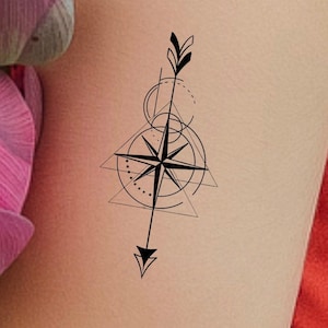 Compass Arrow Temporary Tattoo