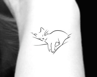 Sleeping Cat Tattoo  Cat Simple Tattoos  Simple Tattoos  MomCanvas