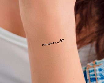 Mom Heart Temporary Tattoo