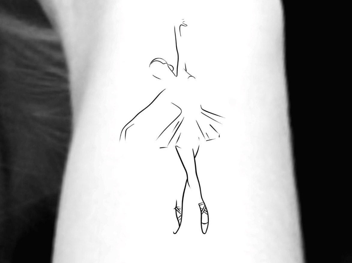 Minimalist ballerina tattoo