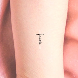 Faith Cross Temporary Tattoo
