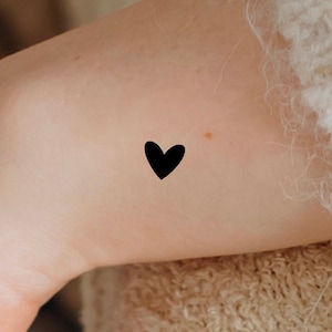 Tiny Black Heart temporary Tattoo