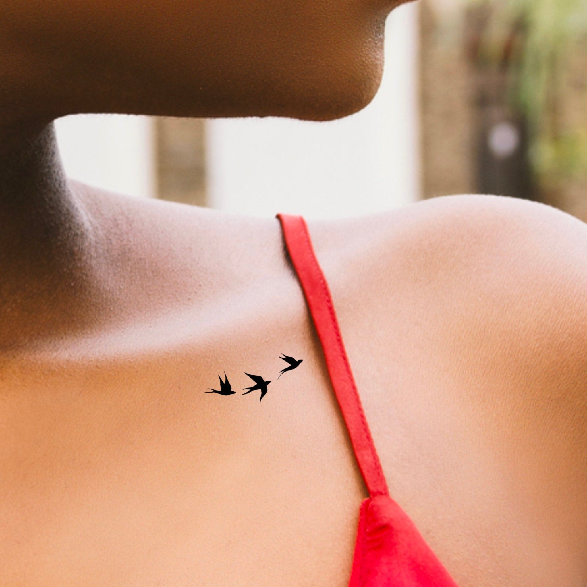 Silhouette Birds Temporary Tattoo / small birds tattoo / birds tattoo