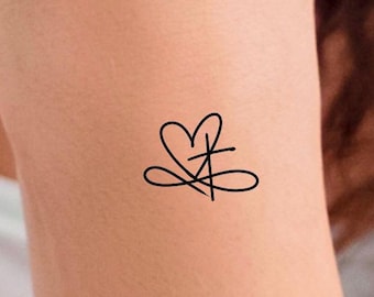 Cross Heart Infinity Temporary Tattoo - Religious Tattoo