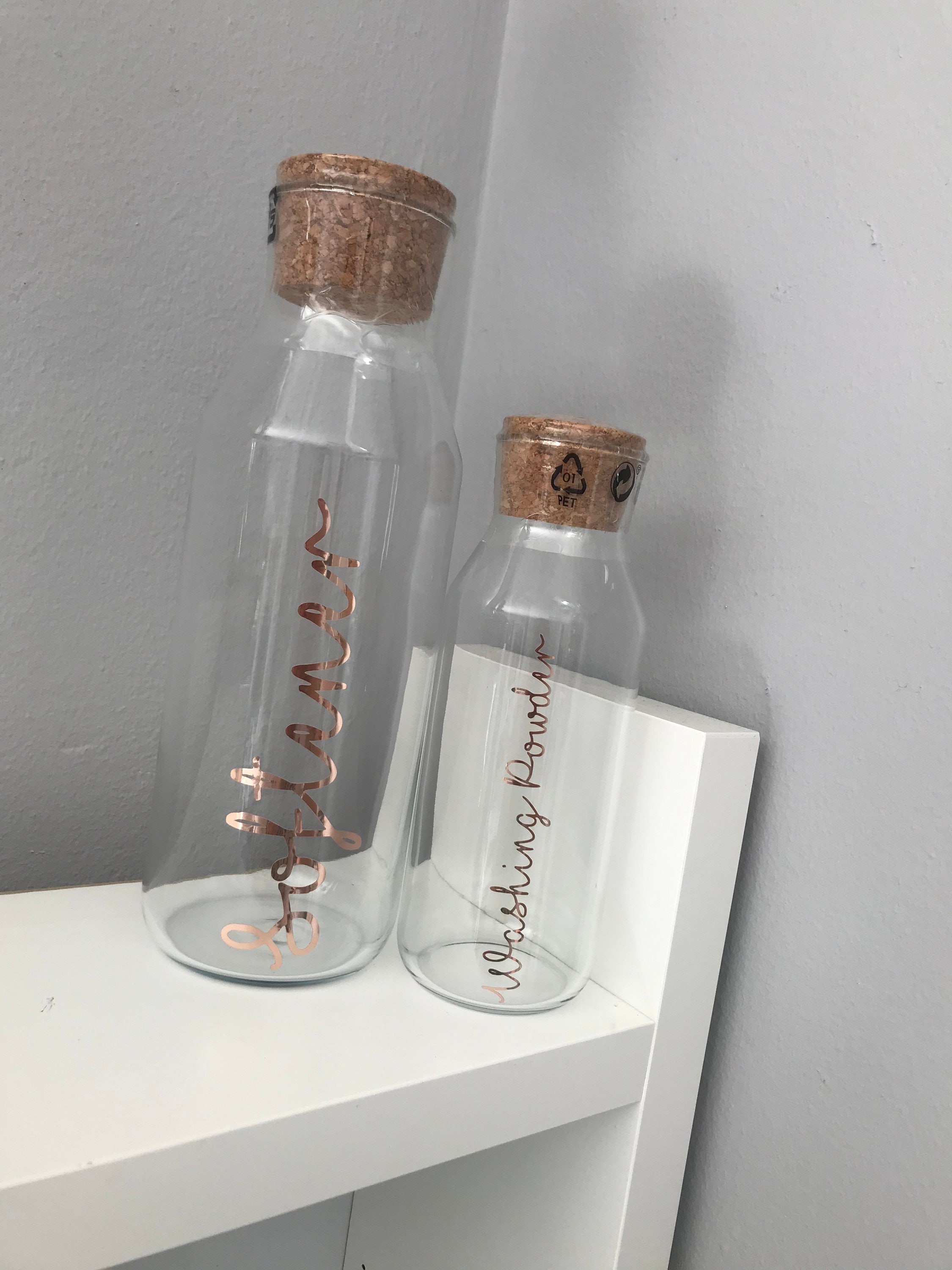 Laundry Bottles Carafe/cork Top Lid/ 500ml 1 Litre Bottles Etsy UK