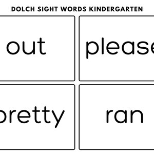 Sight Words Flash cards Dolch kindergarten sight words | Etsy