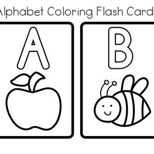 Tarjetas didácticas para colorear del alfabeto