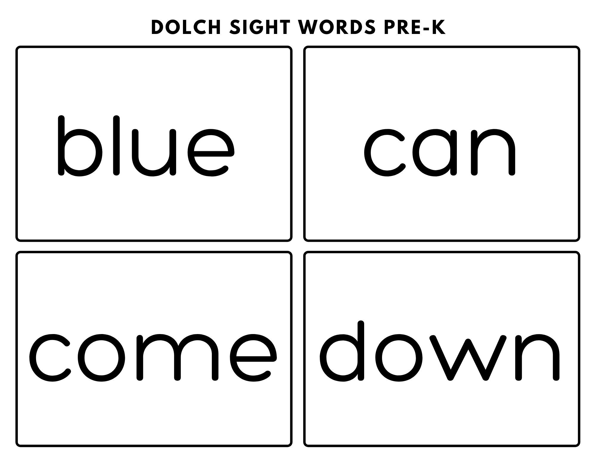 Preschool Flashcards learning Sight Words instant download | Etsy