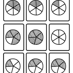 Fractions Bingo Math Printable. Educational Games - Etsy