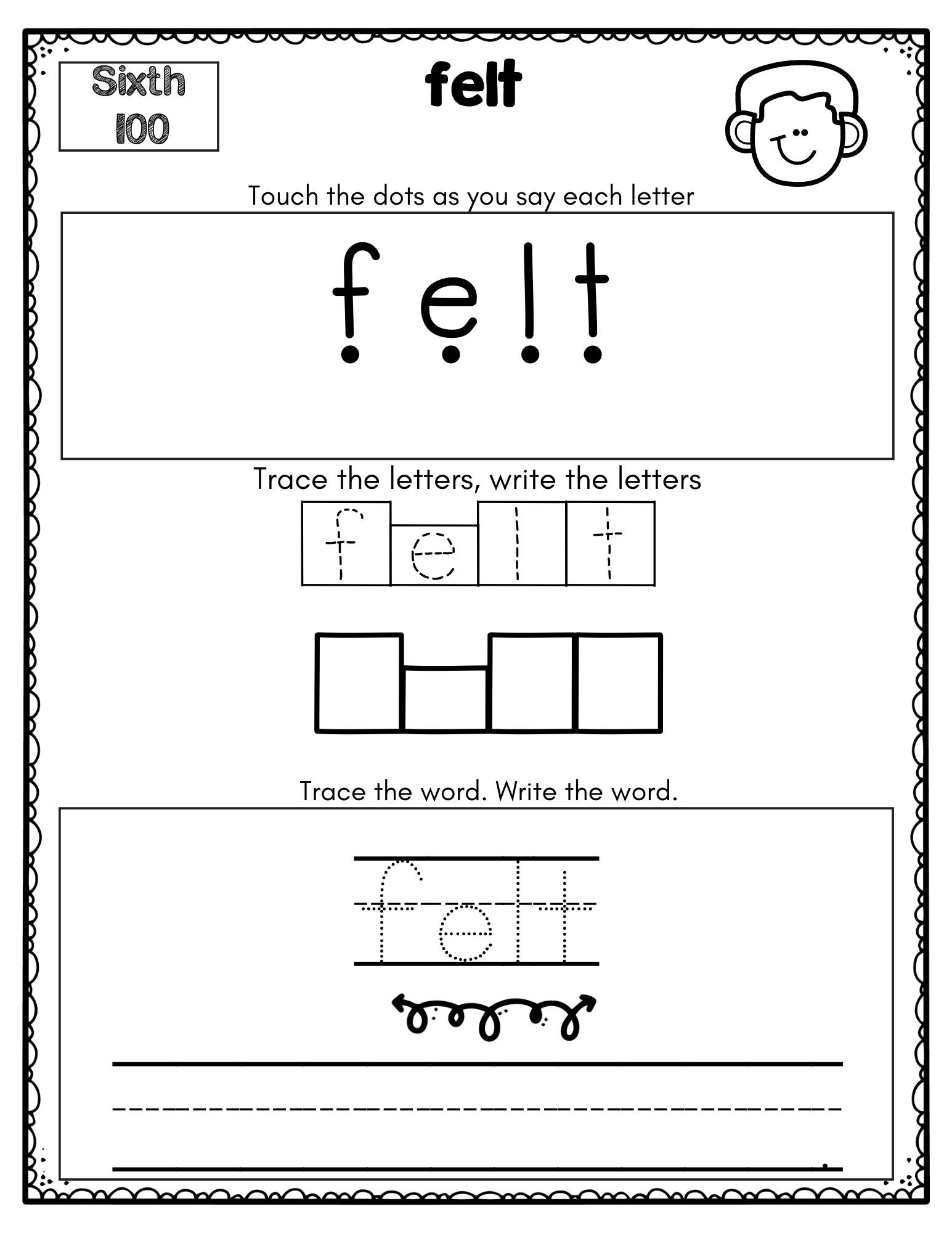Fry Sight words Sixth Set of 100 sight words practice | Etsy