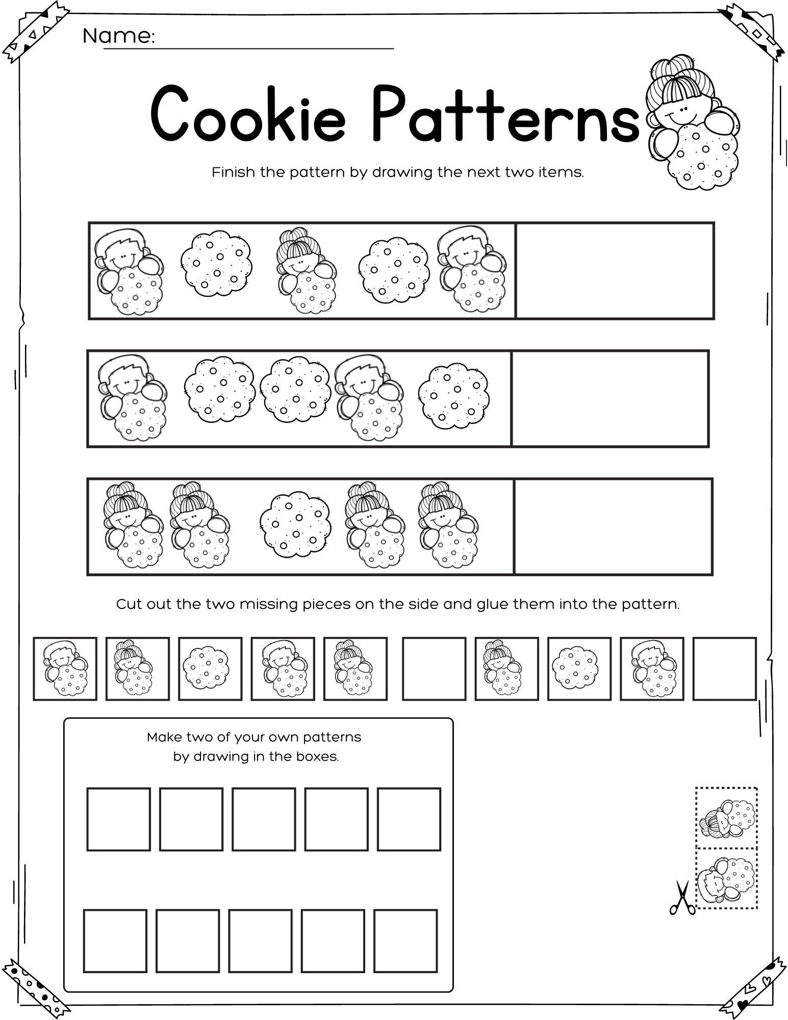 Preschool worksheets cookie math counting worksheets printable | Etsy