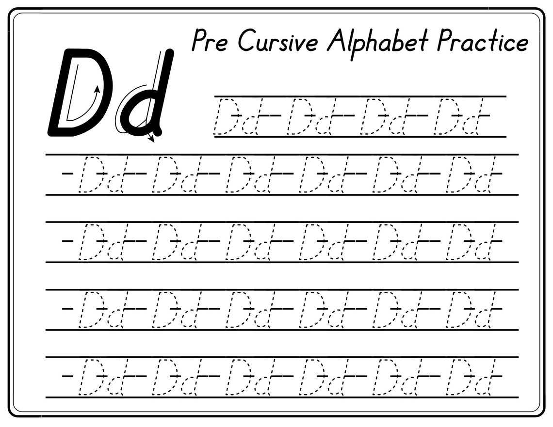 Pre Cursive Handwriting Practice - Etsy