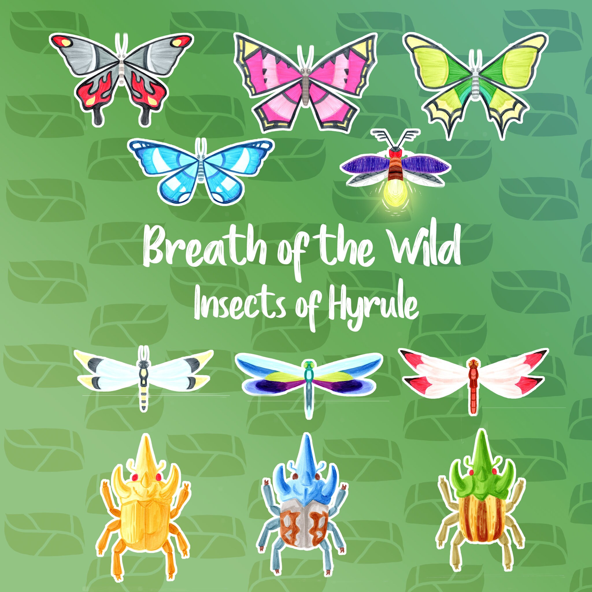 Breath Of the Wild Bugs Vinyl Sticker Pack Etsy