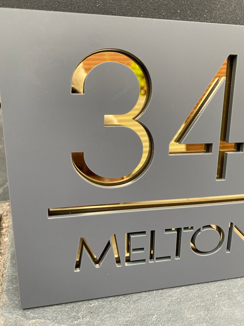 Modern Personalised Contemporary Floating Address Acrylic Etsy UK