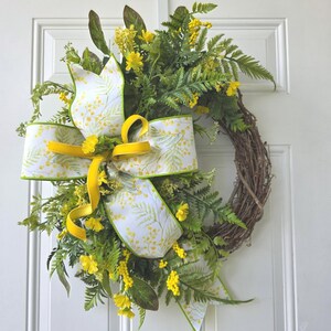 Floral Grapevine Wreath: Spring Summer Door Decor