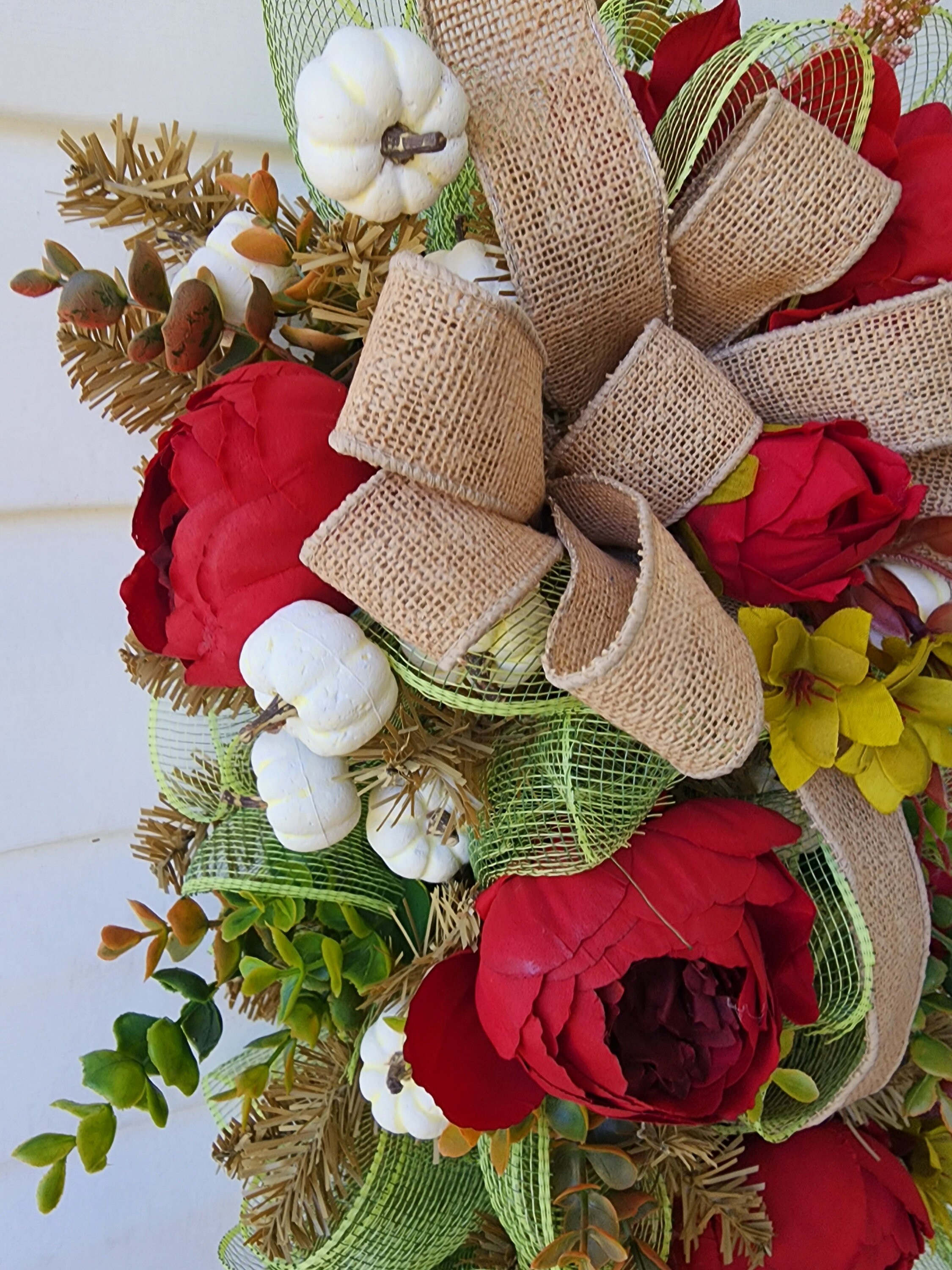 Fall Autumn Pumpkin Swag, Thanksgiving Front Door Decor - Etsy