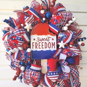 Patriotic Wreath, Summer and 4th of July, Memorial Day Wreath