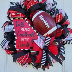 Football Wreath: Georgia Sports Front Door Decor