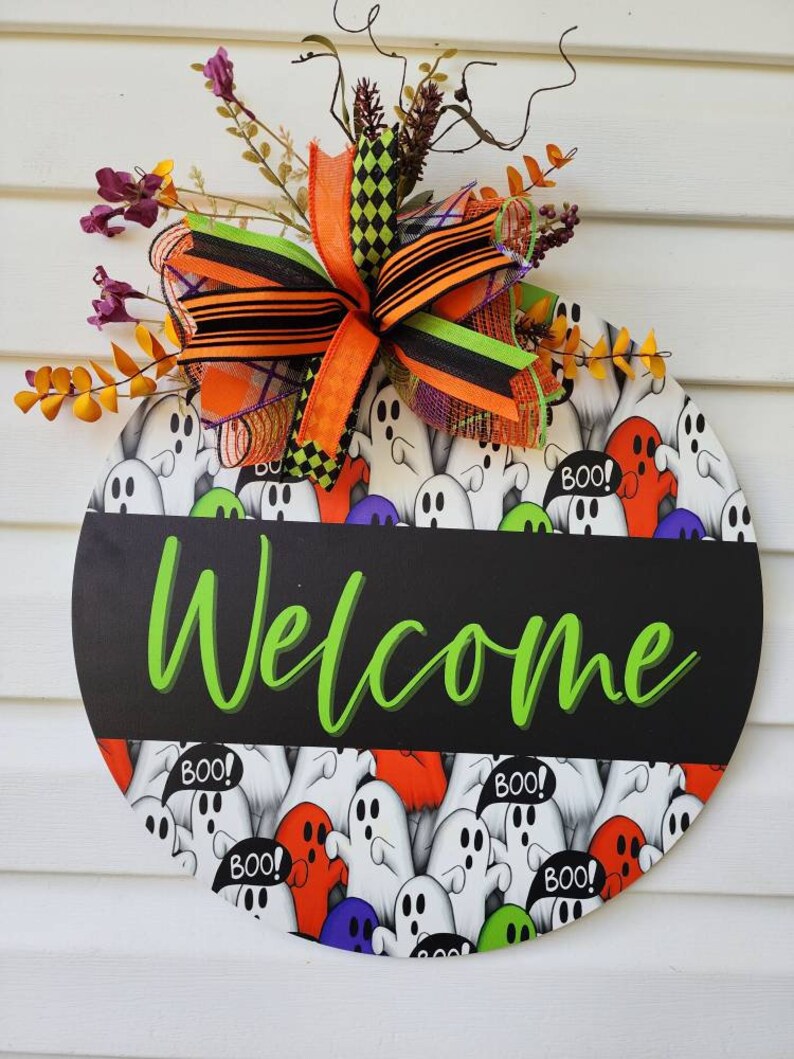 Halloween Ghost Door Hanger Wall Hanging Front Door Outdoor Etsy