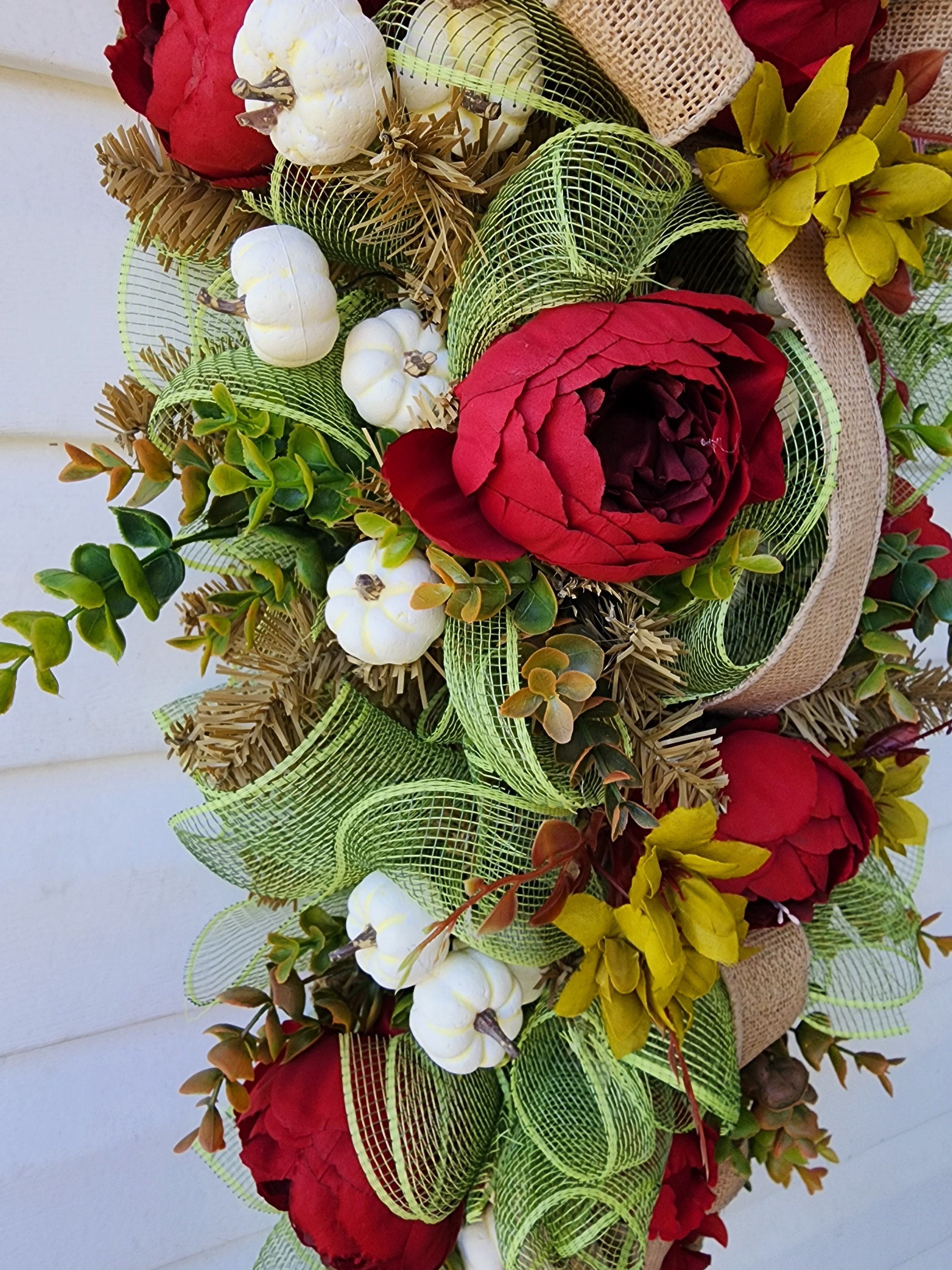 Fall Autumn Pumpkin Swag, Thanksgiving Front Door Decor - Etsy