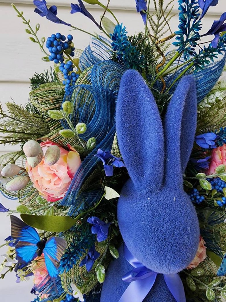 Easter Swag Wreath, Bunny Wreath, Door Hanger, Farmhouse, Rustic, Wall