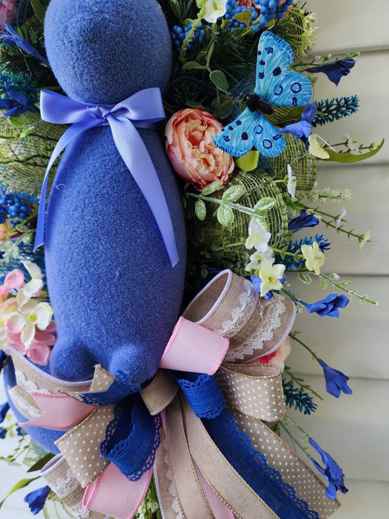 Easter Swag Wreath, Bunny Wreath, Door Hanger, Farmhouse, Rustic, Wall