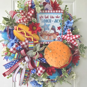 Patriotic Wreath, Summer Wreath, 4th of July Wreath, Memorial Day Wreath, Red White and Blue Wreath