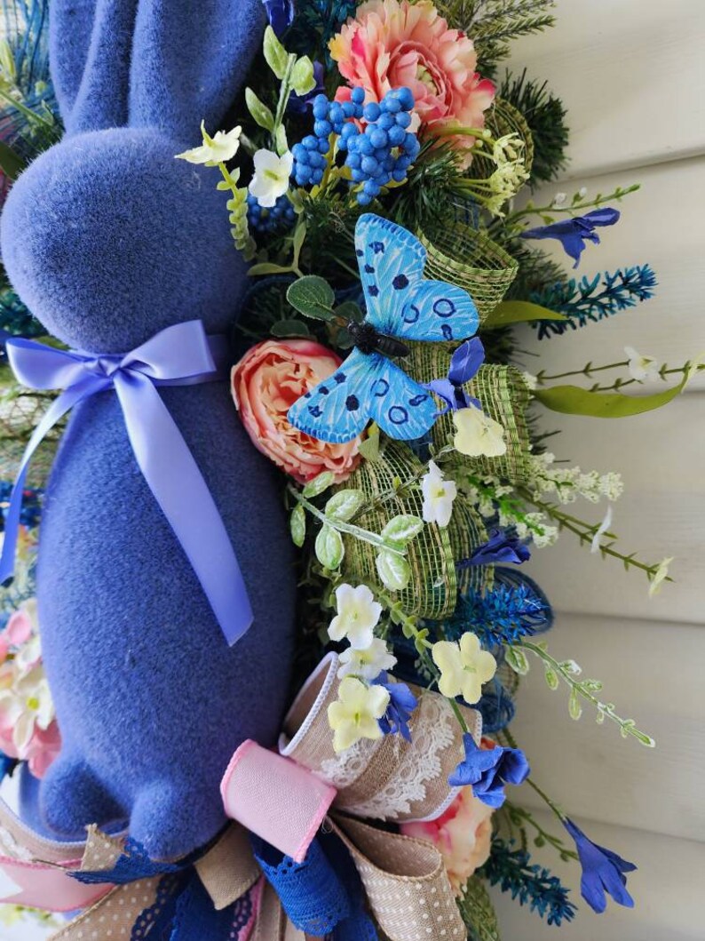 Easter Swag Wreath, Bunny Wreath, Door Hanger, Farmhouse, Rustic, Wall