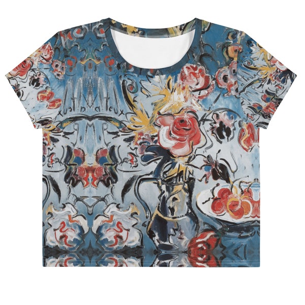 Crop Tee Sacred Romance – Artistic Streetwear – Florales Sommershirt