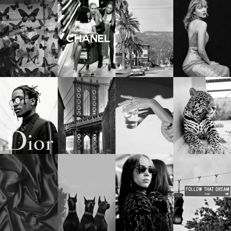 Boujee Black and White Aesthetic Wall Collage Kit Black & | Etsy