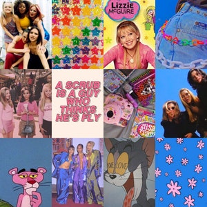 90s Aesthetic Wall Collage Kit, Y2k Aesthetic Wall Collage, Y2k Themed Prints (PHYSICAL PRINTS) 20-60 pcs