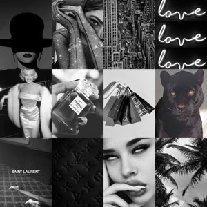 Boujee Black and White Aesthetic Wall Collage Kit, Black & White Wall Collage, Boujee Themed Prints (DIGITAL DOWNLOAD) 143 pcs