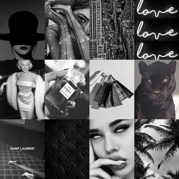 Boujee Black and White Aesthetic Wall Collage Kit Black & - Etsy