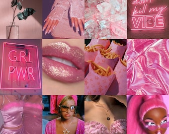 Boujee Pink Aesthetic Wall Collage Kit, Pink Wall Collage (DIGITAL DOWNLOAD) 110 pcs