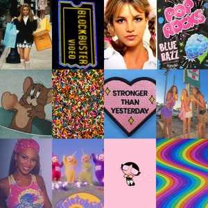 90s Aesthetic Collage Kit Y2K Aesthetic Wall Collage Y2k - Etsy