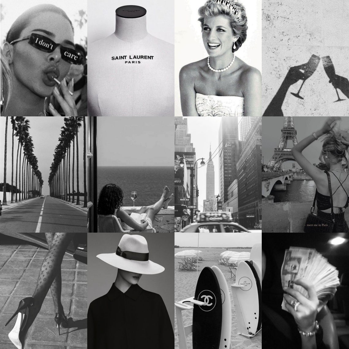 Boujee Black and White Aesthetic Wall Collage Kit Black & | Etsy