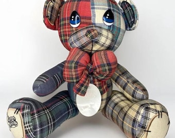 Oso de peluche articulado Parker Plaid de 12 pulgadas, de Precious Moments, vintage