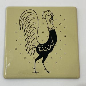 Vintage Frigidaire The Pot Rooster Trivet With Porcelain Finish Spoon Rest