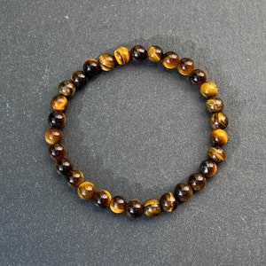 Tigerauge Armband 6 mm: Handgefertigter Edelstein Heilstein