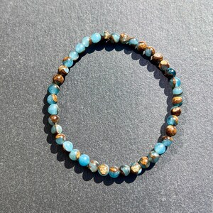 Impression Jasper 4mm Bracelet: Copper Turquoise Gemstone