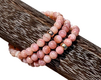 AAA+ Peruvian Pink Opal Beaded Bracelet | Genuine Gemstone Bracelet 6mm | Natural Stone Jewelry | Pink Bracelet | Gifts for Her