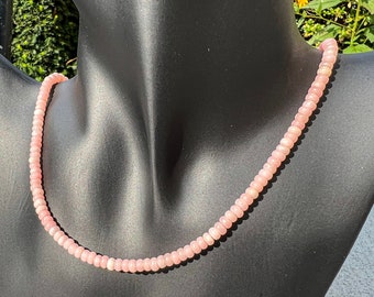 Pink Opal Perlenkette: 4 mm Rondell, 14k Gold Filled