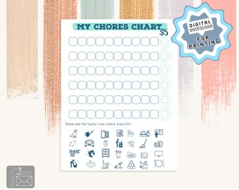 Tabla de tareas para niños, póster con lista de responsabilidades (descarga digital)