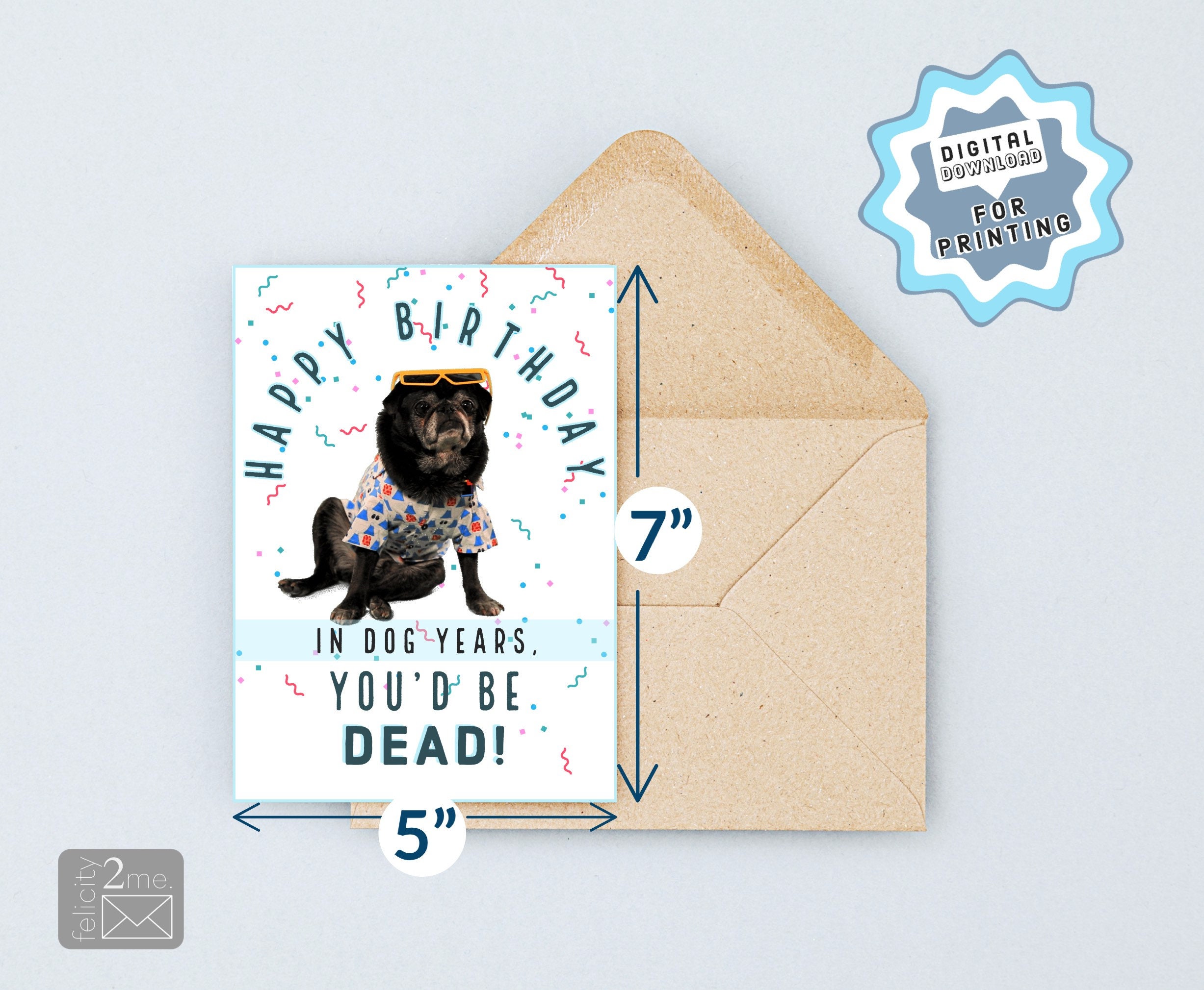 Funny 5x7" Digital Birthday Card for Dog Lovers. Joking and Rude - Etsy