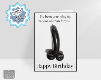 Tarjeta de cumpleaños DIVERTIDA, grosera, descarga digital ofensiva, tarjeta de 7 x 5 pulgadas
