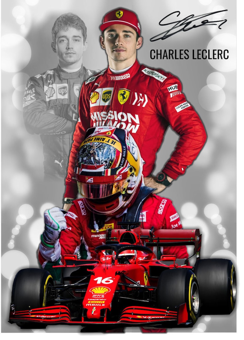 Charles Leclerc Poster Formula 1 Ferrari F1 Racing High Etsy